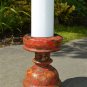 Antique hand carved wooden candlestick candle stand solid teakwood MM11