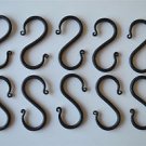 Set of 10 small handmade wrought iron butcher rail hooks S hanging hook D1