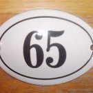 SMALL ANTIQUE STYLE ENAMEL DOOR NUMBER 65 SIGN PLAQUE HOUSE NUMBER FURNITURESIGN