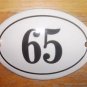 SMALL ANTIQUE STYLE ENAMEL DOOR NUMBER 65 SIGN PLAQUE HOUSE NUMBER FURNITURESIGN