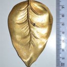 Original antique cast brass leaf furniture mount mirror cartouche emblem RM10