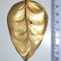 Original antique cast brass leaf furniture mount mirror cartouche emblem RM10