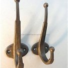 A PAIR ANTIQUE STYLE BALL ENDED CAST IRON COATHOOKS COAT HOOK COATHOOK R18