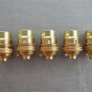5 BRASS BAYONET FITTING BULB HOLDER LAMP HOLDER EARTHED WITH SHADE RING 10MM L2