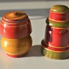 A PAIR OF BEAUTIFUL ANTIQUE ROUND WOODEN SPICE BOX APOTHECARY CANISTER POT SP30