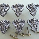 SET OF 6 ANTIQUE STYLE KING HEAD IRON FURNITURE KNOB DRAWER DOOR HANDLE WH44