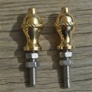 Pair of superb quality antique brass furniture clock finials rope edge finial Z6