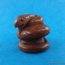 BEAUTIFUL HAND CARVED WOODEN BOXWOOD NETSUKE SNAKE L73