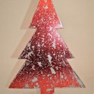BEAUTIFUL 3D TIN METALIC RED DISTRESSED SHABBY CHIC CHRISTMAS TREE FREESTANDING