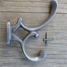 Antique style cast iron Addison coat hook double coathook door hanger c/w screws
