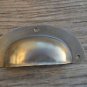 A  ANTIQUE PRESSED AGED BRASS DRAWER HANDLE FILING INDUSTRIAL PULL CB12