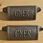PAIR OF ANTIQUE STYLE GNER CAST IRON FURNITURE HANDLE RAILWAY DRAWER PULL WH33