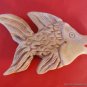 BEAUTIFUL HAND CARVED BOVINE BONE FISH NETSUKE PENDANT BEAD BF1