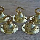 SET OF 5 ANTIQUE STYLE BRASS LIGHT ROSE HOOK CEILING HOOK CHADELIER HANGER NR6