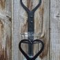 BEAUTIFUL SHAKER HEART IRON AND GLASS TOOTHBRUSH HOLDER WALL MOUNTED