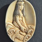 Hand carved mermaid pendant South seas island pendent charm sailor necklace M3