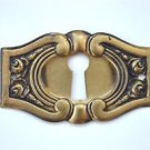 Original antique pressed brass escutcheon plate keyhole box furniture KP9