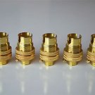 SET OF 5 BRASS SMALL BAYONET B15 FITTING BULB HOLDER LAMP C/W SHADE RING 10MM L5