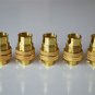 SET OF 5 BRASS SMALL BAYONET B15 FITTING BULB HOLDER LAMP C/W SHADE RING 10MM L5