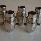 5 X SWITCHED NICKEL LIGHT FITTING LAMP BULB HOLDER SWITCH HOLDER 1/2 INCH NR8