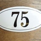 ANTIQUE STYLE ENAMEL DOOR NUMBER 75 HOUSE NUMBER DOOR SIGN PLAQUE