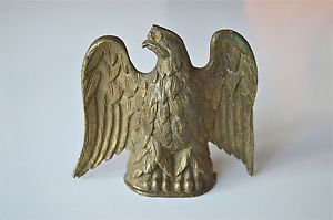 Beautiful original antique Regency brass eagle finial clock mount furniture G11