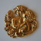Beautiful brass kissing fairies furniture mount mirror ormalu box cartouche 2023