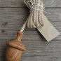 Solid oak acorn light pull toilet cistern pull hanging rope English made