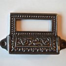 EDWARDIAN STYLE PATTERNED CAST IRON LABEL FRAME HANDLE FILING DRAWER PULL CB9