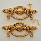 Pair of Regency brass rope swag drawer handle draw pull desk chest cabinet 2020
