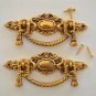 Pair of Regency brass rope swag drawer handle draw pull desk chest cabinet 2020