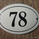 SMALL ANTIQUE STYLE ENAMEL DOOR NUMBER 78 SIGN PLAQUE HOUSE NUMBER FURNITURESIGN
