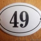 SMALL ANTIQUE STYLE ENAMEL DOOR NUMBER 49 SIGN PLAQUE HOUSE NUMBER FURNITURESIGN