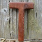 HANDCARVED WOODEN 3 DIMENSIONAL LETTER T SIGN FONT SHELF ART NAME LETTER