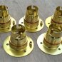 SET OF 5 BRASS BAYONET B22 LAMP BULB HOLDER LAMP HOLDER EARTH C/W SHADE RING 9E