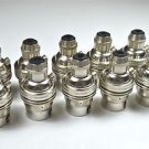 10 NICKEL BAYONET FITTING BULB HOLDER CORD GRIP LAMP EARTHED SHADE RING SR4
