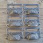 A SET OF 6 LARGE EDWARDIAN CAST IRON LABEL FRAME HANDLE FILING DRAWER PULL CB10