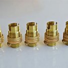 5 BRASS SMALL BAYONET FITTING B15 BULB HOLDER LAMP C/W SHADE RING 1/2 INCH R2