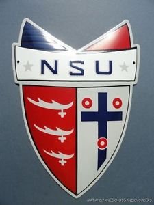 FANTASTIC LARGE REAL ENAMEL METAL NSU PRINCE GARAGE ADVERTISING SIGN SHOWROOM