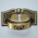 Original antique French pressed brass pull handle keyhole chest furniture KP20