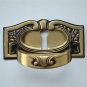 Original antique French pressed brass pull handle keyhole chest furniture KP20