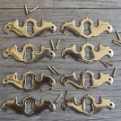 8 solid brass Georgian furniture escutcheon antique style keyhole plate SE1