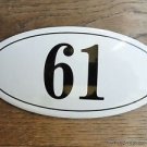 ANTIQUE STYLE ENAMEL DOOR NUMBER 61 HOUSE NUMBER DOOR SIGN PLAQUE