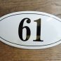 ANTIQUE STYLE ENAMEL DOOR NUMBER 61 HOUSE NUMBER DOOR SIGN PLAQUE