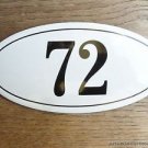 ANTIQUE STYLE ENAMEL DOOR NUMBER 72 HOUSE NUMBER DOOR SIGN PLAQUE