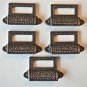 SET OF 5 EDWARDIAN PATTERNED CAST IRON LABEL FRAME HANDLE FILING DRAWER PULL CB9