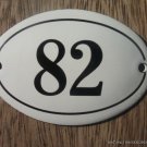 SMALL ANTIQUE STYLE ENAMEL DOOR NUMBER 82 SIGN PLAQUE HOUSE NUMBER FURNITURESIGN