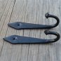 PAIR 4.5 INCH BLACK IRON ANCIENT ENGLISH DESIGN COAT HOOK DOOR HANGER HOOK OB4