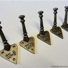 SET 5 ARTS & CRAFTS STYLE CAST IRON WC COAT HOOK BATHROOM TOWEL HOOK DOOR HANGER