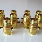 SET OF 10 SWITCH BRASS BAYONET FITTING LAMP BULB HOLDER C/W SHADE RING 10MM L9